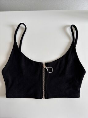 Joah Brown Zip Crop Tank
